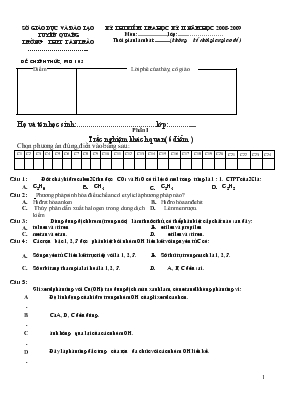Kỳ thi kiểm tra học kỳ II năm học 2008 - 2009 trường THPT Tân Trào
